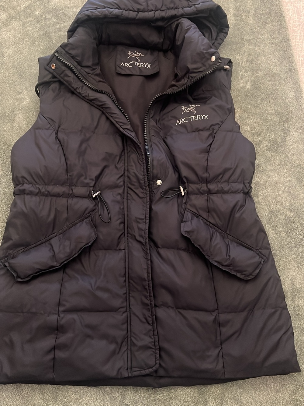 Arc'teryx Black Quilted Hooded Puffer Vest